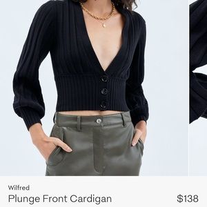 Wilfred plunge front cardigan xs -black